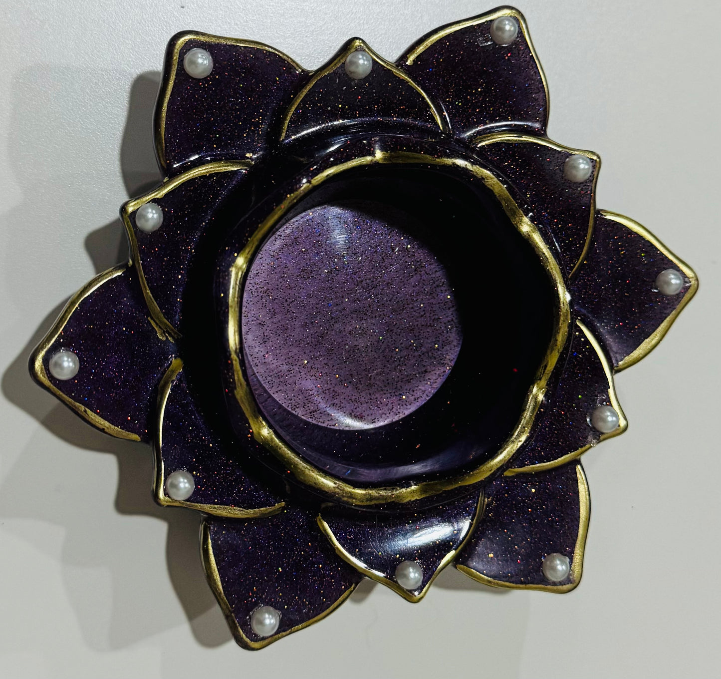Lotus candle set with pearl